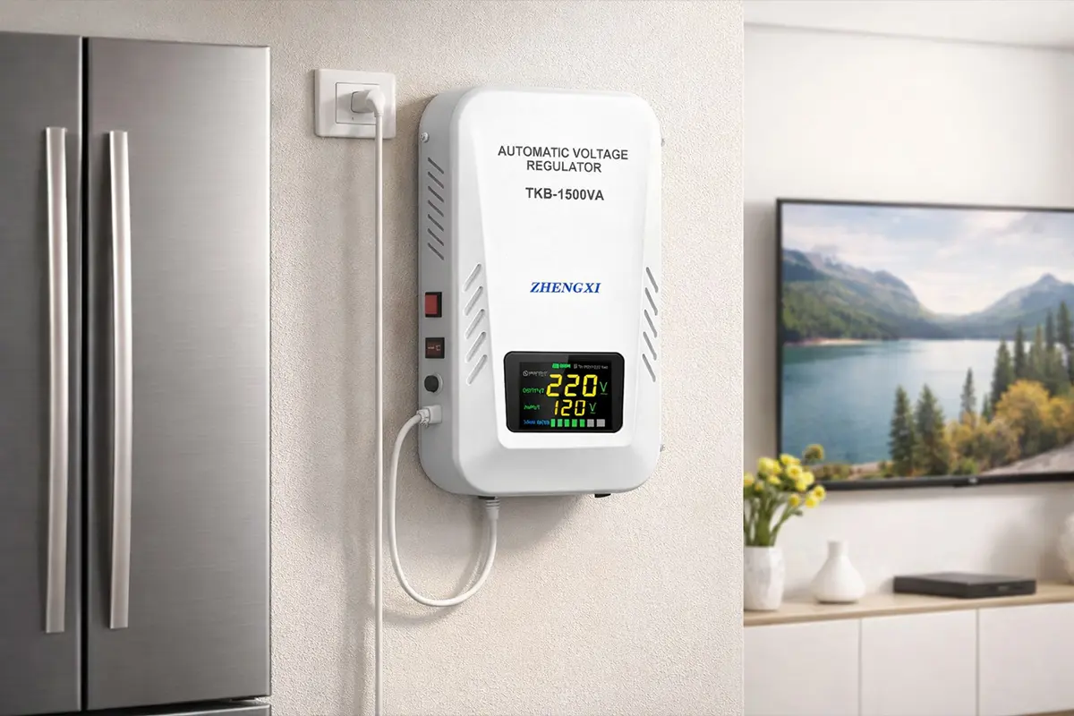 1kva wall mounted relay voltage stabilizer for home use