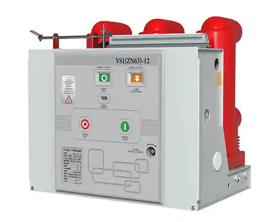 Vacuum circuit breaker installed in electrical substation distribution panel