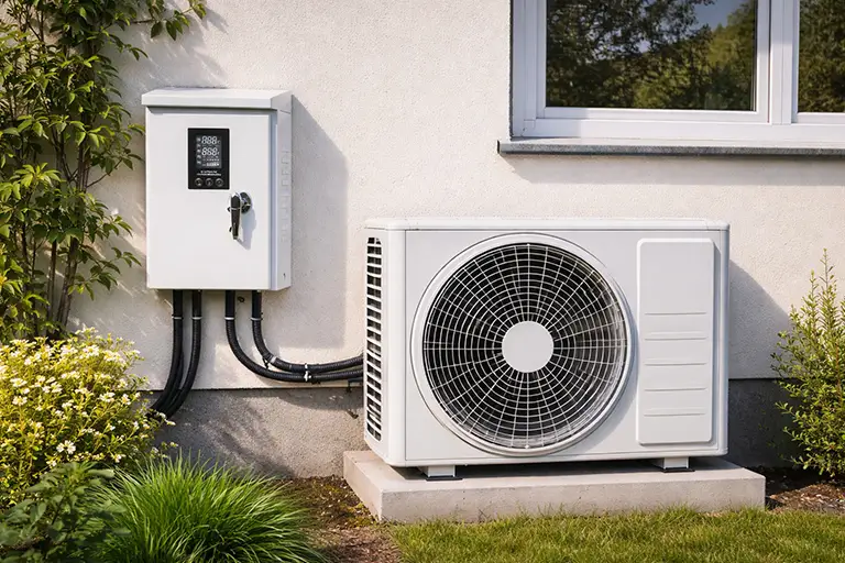 voltage stabilizer installed with residential air conditioner outdoor unit